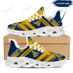 West Virginia Mountaineers Logo Custom Name Pattern 3D Max Soul Sneaker Shoes