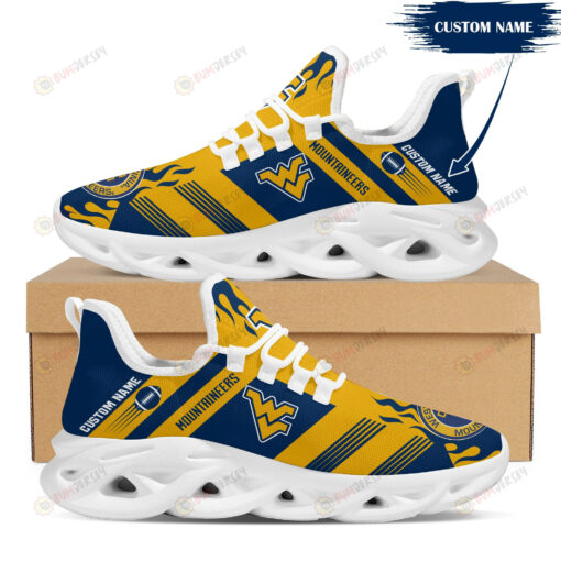 West Virginia Mountaineers Logo Custom Name Pattern 3D Max Soul Sneaker Shoes