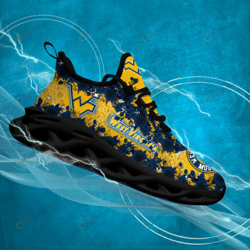 West Virginia Mountaineers Logo Flower Pattern 3D Max Soul Sneaker Shoes