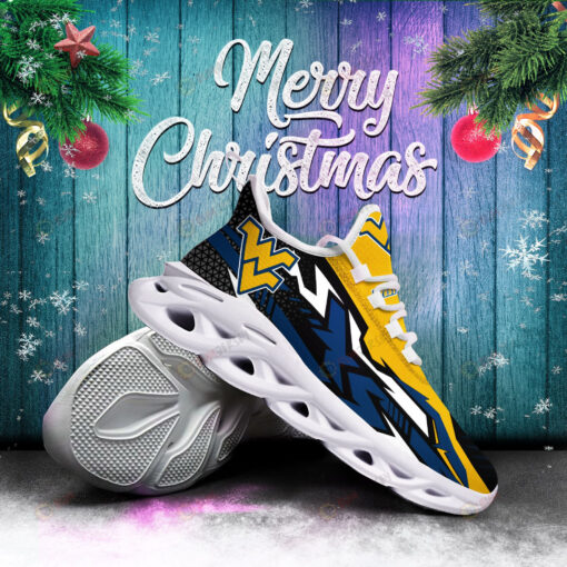 West Virginia Mountaineers Logo Unique Blue Pattern 3D Max Soul Sneaker Shoes