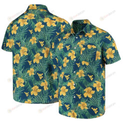 West Virginia Mountaineers Navy Floral Button-Up Hawaiian Shirt