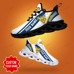 West Virginia Mountaineers Shadow Logo Polka Dot Pattern Custom Name 3D Max Soul Sneaker Shoes