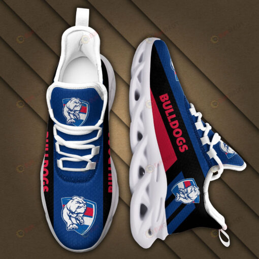 Western Bulldogs Logo Black Stripe Pattern 3D Max Soul Sneaker Shoes In Blue