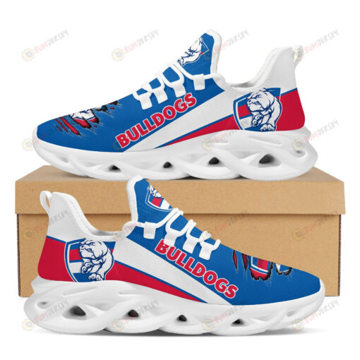 Western Bulldogs Logo Torn Pattern Custom Name 3D Max Soul Sneaker Shoes