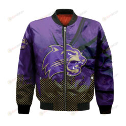 Western Carolina Catamounts Bomber Jacket 3D Printed Basketball Net Grunge Pattern