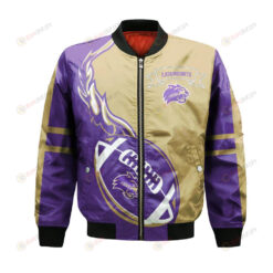 Western Carolina Catamounts Bomber Jacket 3D Printed Flame Ball Pattern