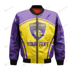 Western Illinois Leathernecks Bomber Jacket 3D Printed Custom Text And Number Curve Style Sport