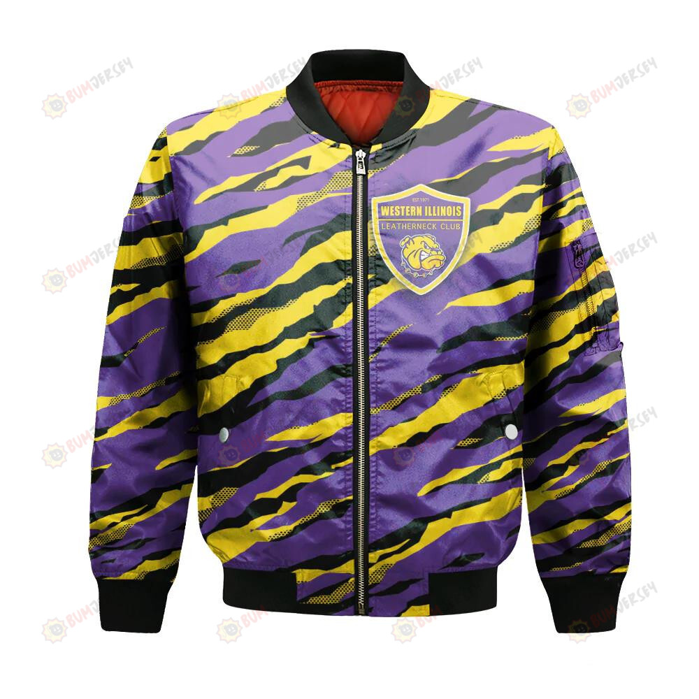 Western Illinois Leathernecks Bomber Jacket 3D Printed Sport Style Team Logo Pattern