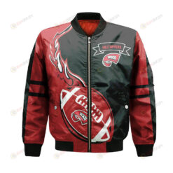 Western Kentucky Hilltoppers Bomber Jacket 3D Printed Flame Ball Pattern
