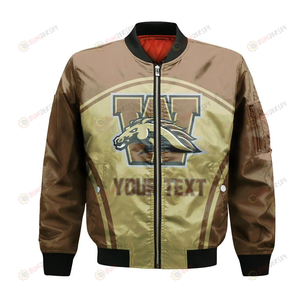 Western Michigan Broncos Bomber Jacket 3D Printed Custom Text And Number Curve Style Sport