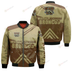 Western Michigan Broncos Football Bomber Jacket 3D Printed - Stripes Cross Shoulders