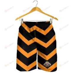 Wests Tigers Black Orange Hawaiian Shorts Summer Shorts Men Shorts - Print Shorts