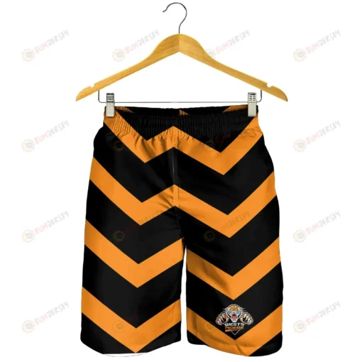 Wests Tigers Black Orange Hawaiian Shorts Summer Shorts Men Shorts - Print Shorts