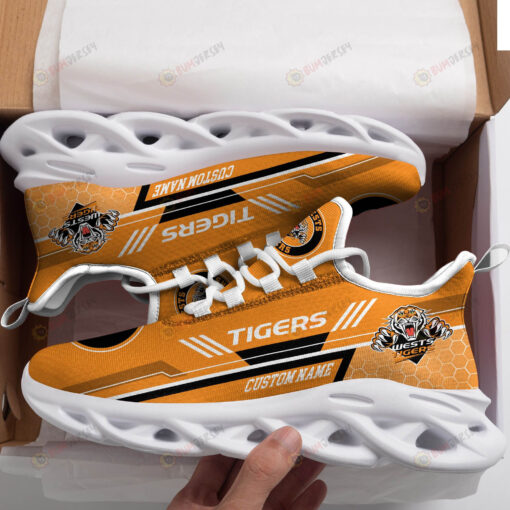 Wests Tigers Logo Custom Name Pattern 3D Max Soul Sneaker Shoes