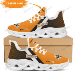 Wests Tigers Logo Custom Name Pattern 3D Max Soul Sneaker Shoes In Orange And Black