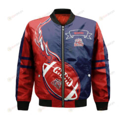 Weyburn Beavers Bomber Jacket 3D Printed Flame Ball Pattern