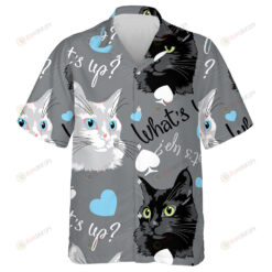 What's Up With Cats Heads On Grey Hawaiian Shirt