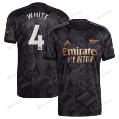 White 4 Arsenal 2022/23 Away Player Men Jersey - Black