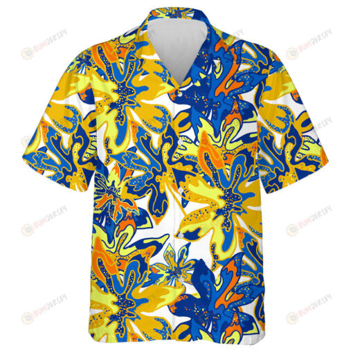 White Background With Classic Hippie Vans Retro Style Pattern Hawaiian Shirt