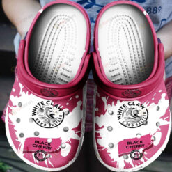 White Claw Logo Black Cherry Crocs Classic Clogs Shoes In Pink White - AOP Clog