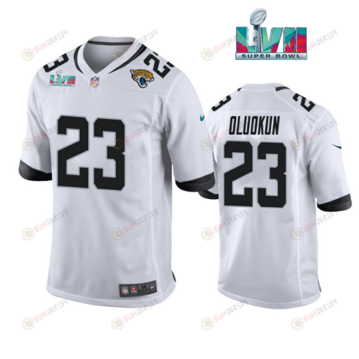 White Foyesade Oluokun 23 Jacksonville Jaguars Super Bowl LVII Super Bowl LVII White Men's Jersey- White