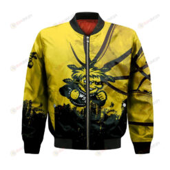 Wichita State Shockers Bomber Jacket 3D Printed Basketball Net Grunge Pattern