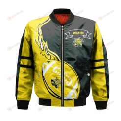 Wichita State Shockers Bomber Jacket 3D Printed Flame Ball Pattern