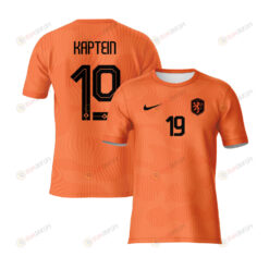 Wieke Kaptein 19 Netherlands 2023 Youth Home Jersey - Orange - All Over Printed Jersey