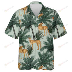 Wild African Jungle Summer Palm Trees And Leopards Hawaiian Shirt