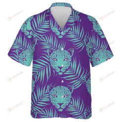 Wild African Leopard And Tropical Palm Leaves Hawaiian Shirt