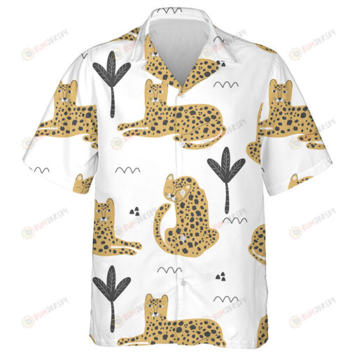 Wild African Leopard Cute Baby Background Hawaiian Shirt