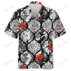 Wild African Leopard Exotic Patchwork Background Hawaiian Shirt