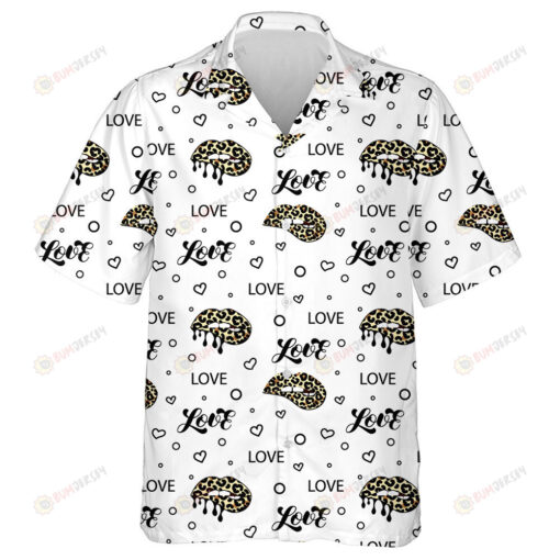 Wild African Leopard With Kissing And Biting Lips Hawaiian Shirt