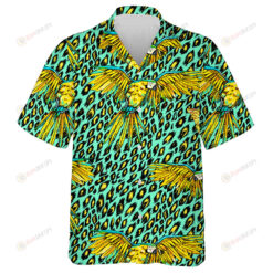 Wild African Leopard With Parrots And Butterflies Hawaiian Shirt
