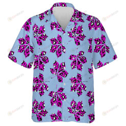 Wild African Leopard With Pink Maple Leaves Hawaiian Shirt