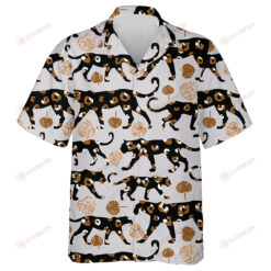 Wild African Leopard With Sketch Of Walks Hawaiian Shirt