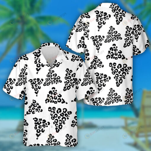 Wild African Leopard With Triangles Black And White Hawaiian Shirt