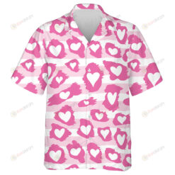 Wild African Leopard With Valentine Hearts Hawaiian Shirt