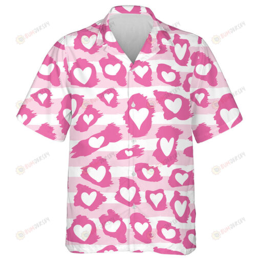 Wild African Leopard With Valentine Hearts Hawaiian Shirt