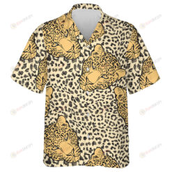 Wild African Leopards Faces Art Background Hawaiian Shirt