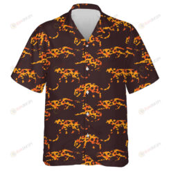 Wild African Leopards With Abstract Brown Style Hawaiian Shirt