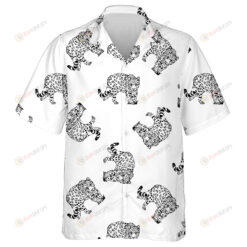 Wild African Sketch Style Leopards Isolated Hawaiian Shirt