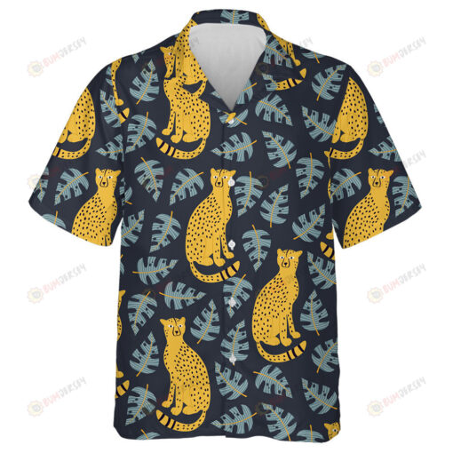 Wild Animals Jungle African Leopard And Leaves Hawaiian Shirt