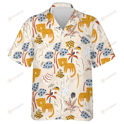 Wild Animals Jungle African Leopard And Toucan Hawaiian Shirt