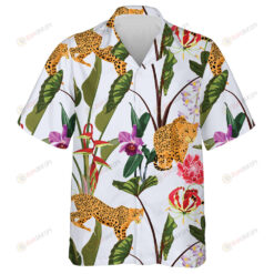 Wild Animals Leopard And Tropical Natural Green Plant Hawaiian Shirt