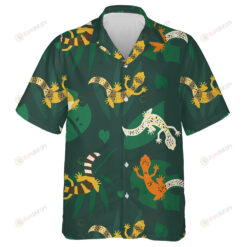 Wild Animals Leopard Black Panthers And Flowers Hawaiian Shirt