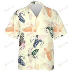 Wild Animals Leopard With Bananas Tropical Plants Hawaiian Shirt