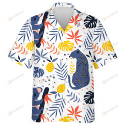 Wild Animals Leopard With Koala And Palm Leaves Hawaiian Shirt