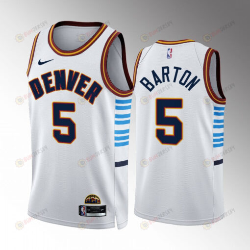 Will Barton 5 2022-23 Denver Nuggets White City Edition Jersey Swingman