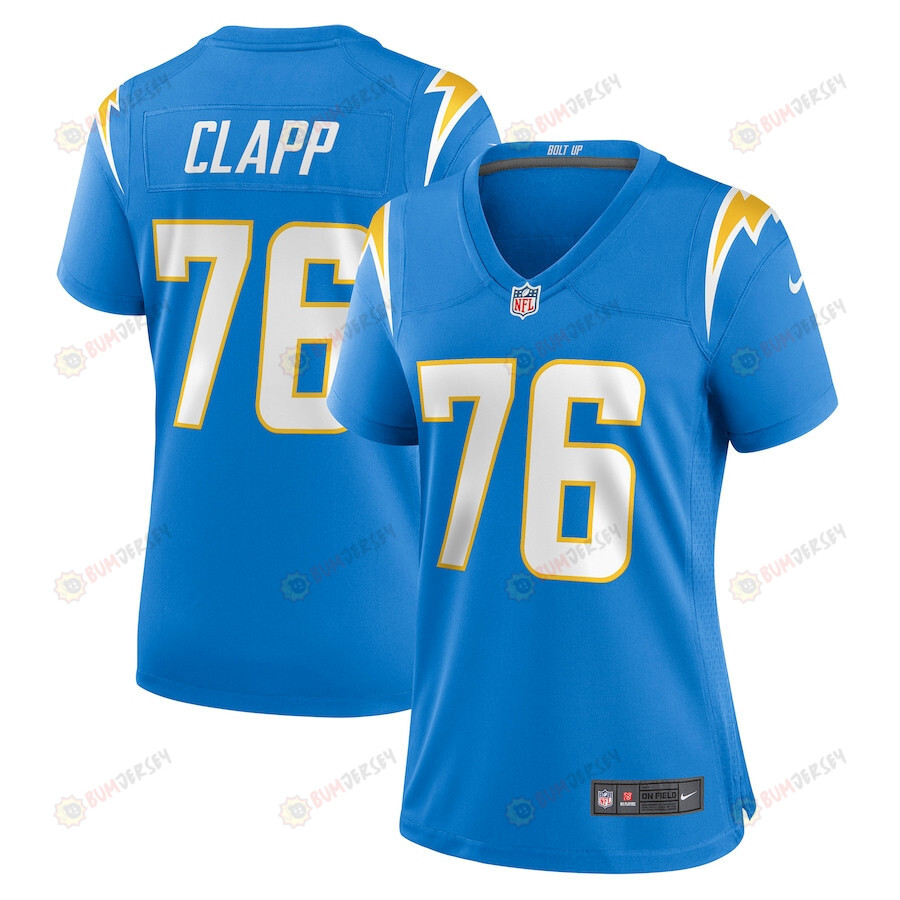 Will Clapp 76 Los Angeles Chargers Women's Game Jersey - Powder Blue